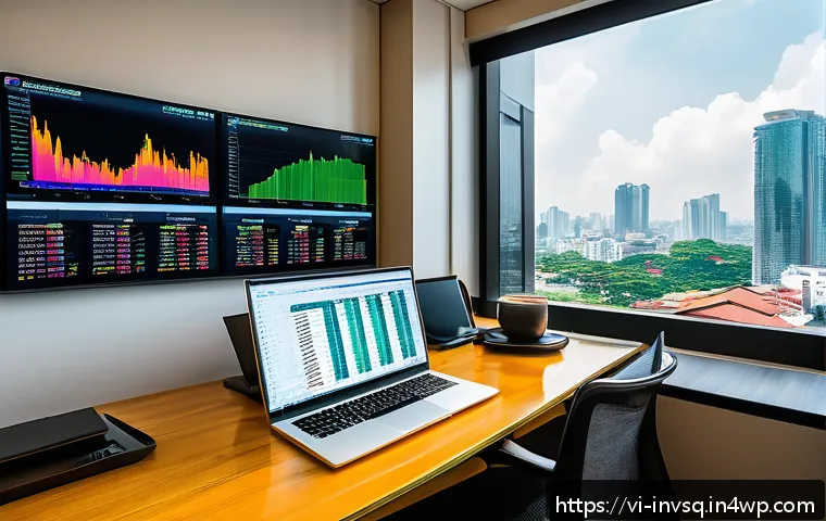 대체투자 옵션 평가를 위한 유용한 리소스 - A modern Vietnamese investor’s workspace featuring multiple screens displaying real-time financial d...