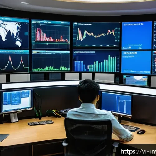 Home 15 대체투자 옵션 평가에서의 데이터 시각화 - A modern Vietnamese investor's workspace featuring multiple high-resolution interactive financial ch...